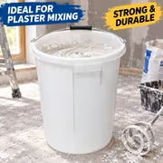 Heavy-Duty White Plasterers Mixing Bucket with Metal Handle