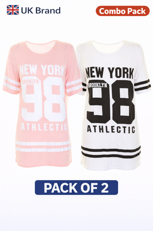 New York 98 Oversized T-Shirt 2 Pack - Streetwear Casual Tee