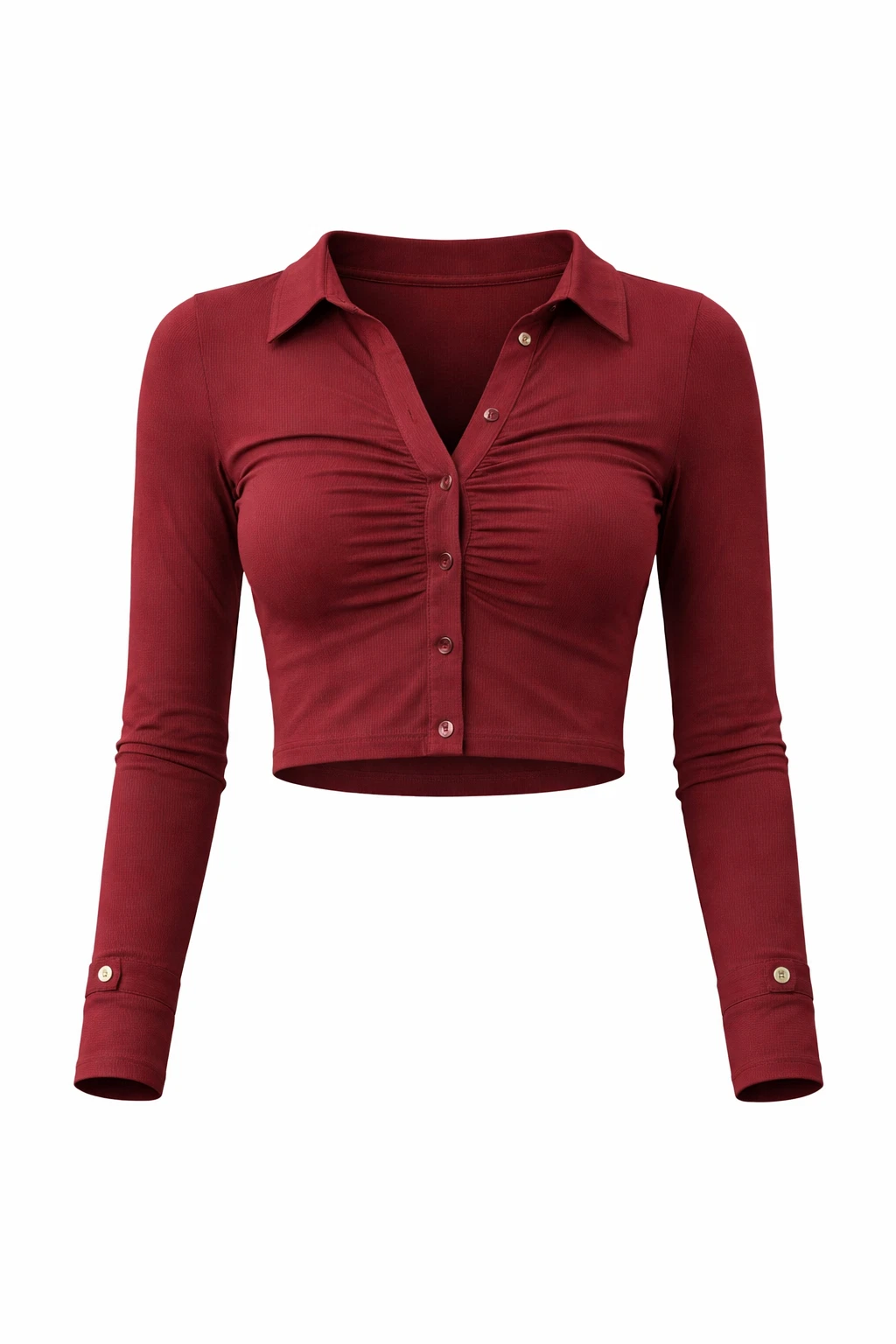 Women's Long Sleeve Plain Top - Stretch Slim Fit Casual T-Shirt