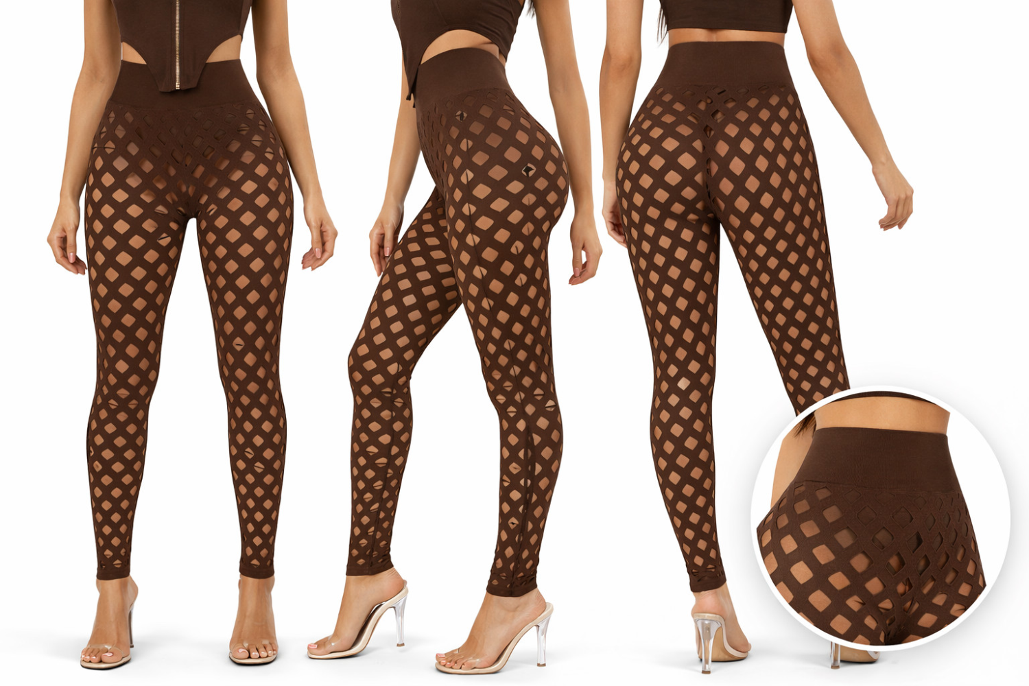 Women's High Waist Pattern Leggings - Stretch Gym Wear