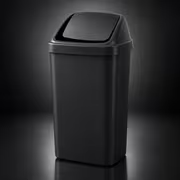 60 Litre Swing Lid Bin - Black Tall Kitchen Bin
