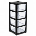 Modern 4 Drawer Plastic Storage Tower - Clear Drawers for Home & Office
