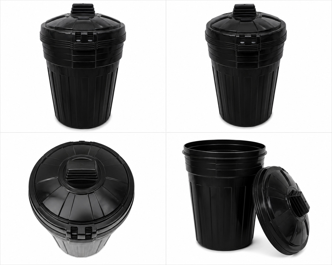 92L Heavy Duty Outdoor Dustbin with Push Lock Lid - Garden Waste Bin