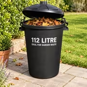 112L Extra Large Plastic Dustbin with Locking Lid