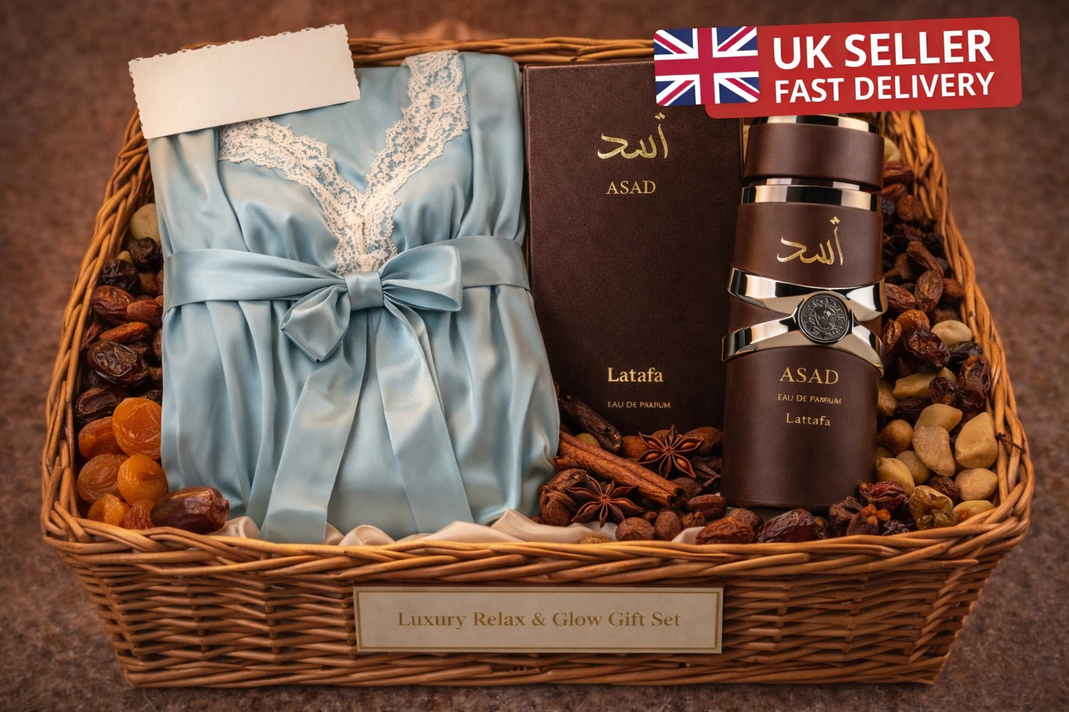 Gift Set - Women's Satin Dressing Gown + Luxury Perfume | Birthday & Valentine's Present
